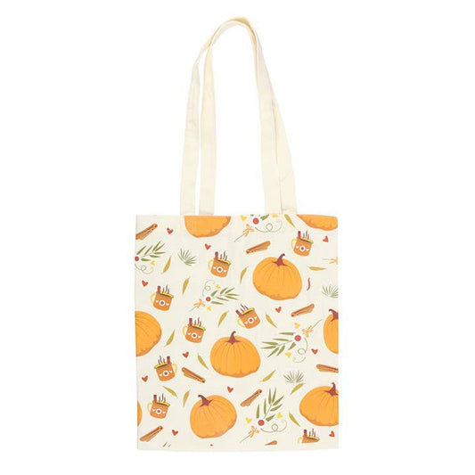 Katoenen draagtas met herfstpompoenprint