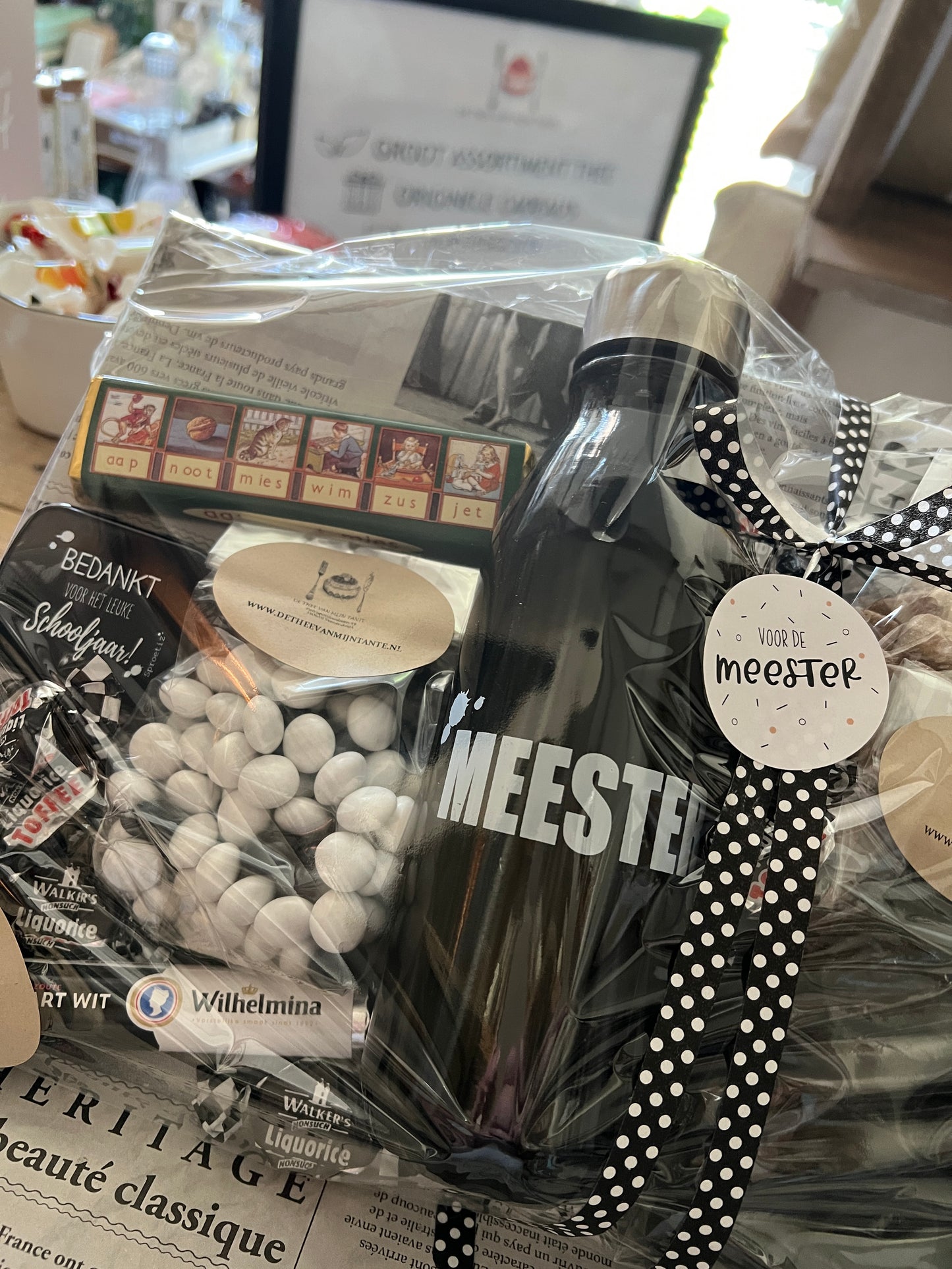 Cadeaupakket voor de meester met waterfles