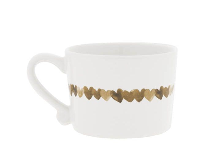 Mok Medium met bruine hartjes - Bastion Collections