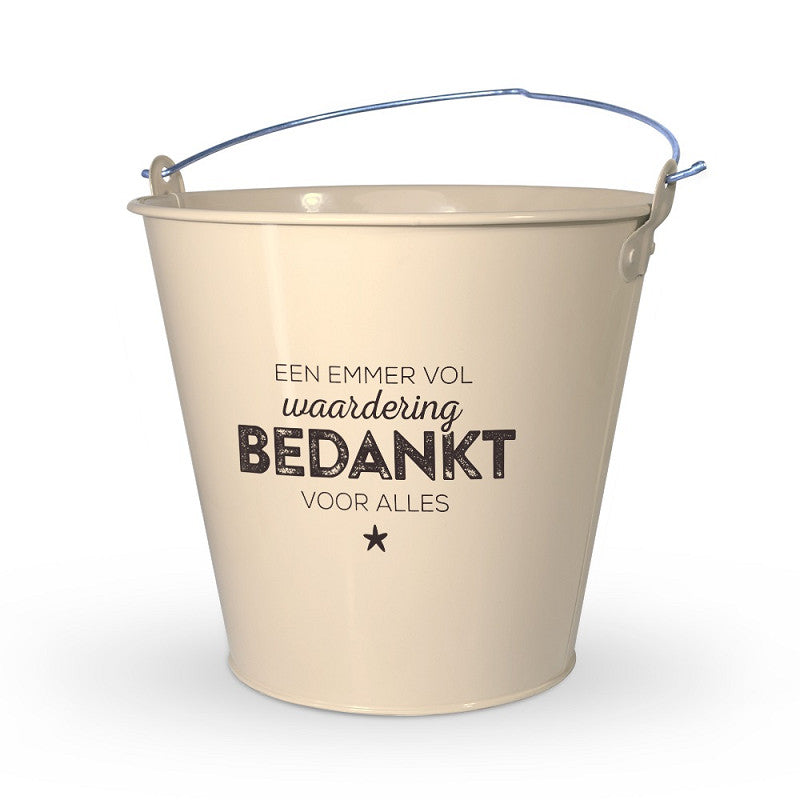 Cadeau emmer zink - Bedankt, een emmer vol waardering!