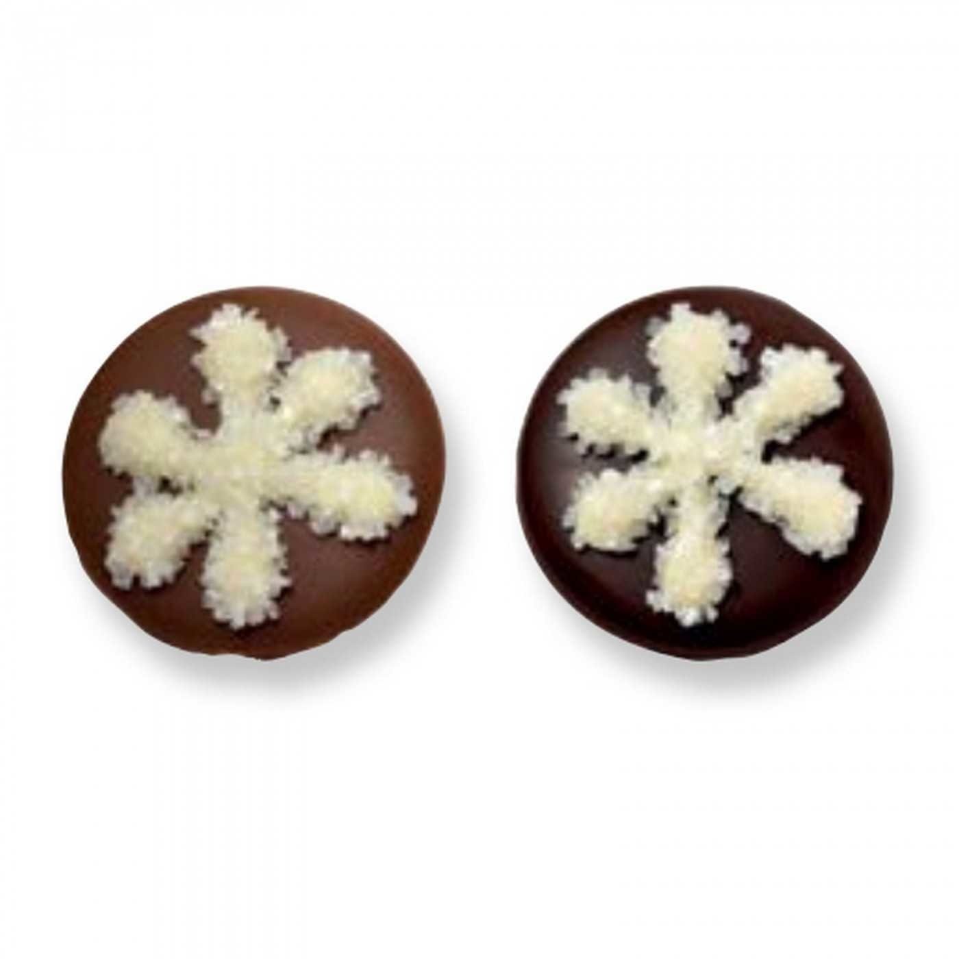 Kerstchocolade - Flikjes met sneeuwkristal