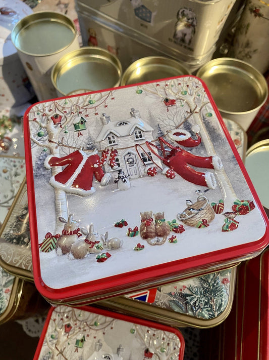 Koekjesblik Embossed Santa's Washing Line