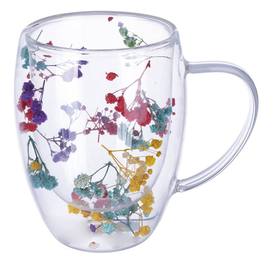 theeglas dubbelwandig met bloemetjes thee en cadeau