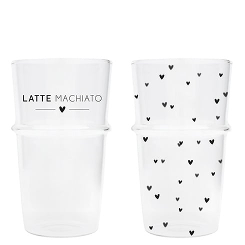 Latte Machiato glas hartjes