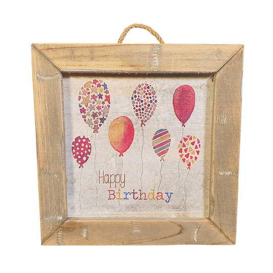 Houten tegel Happy Birthday