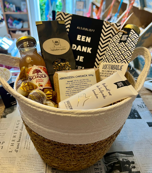 Cadeaupakket  in mand - Bedankt