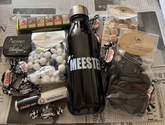 Cadeaupakket voor de meester met waterfles