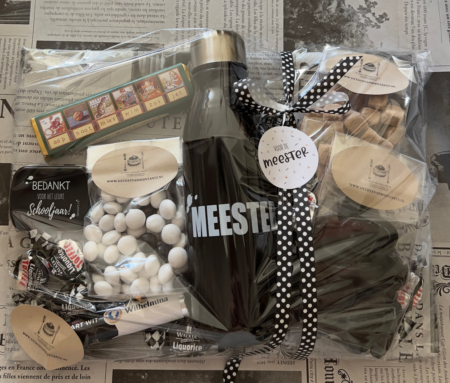 Cadeaupakket voor de meester met waterfles