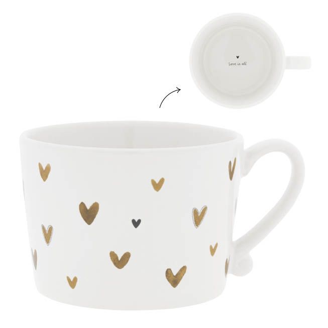 Mok met bruine hartjes  - Bastion Collections