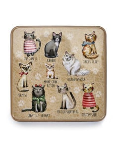 Geschenkblik "Cats in jumpers"  gevuld met Engelse koekjes