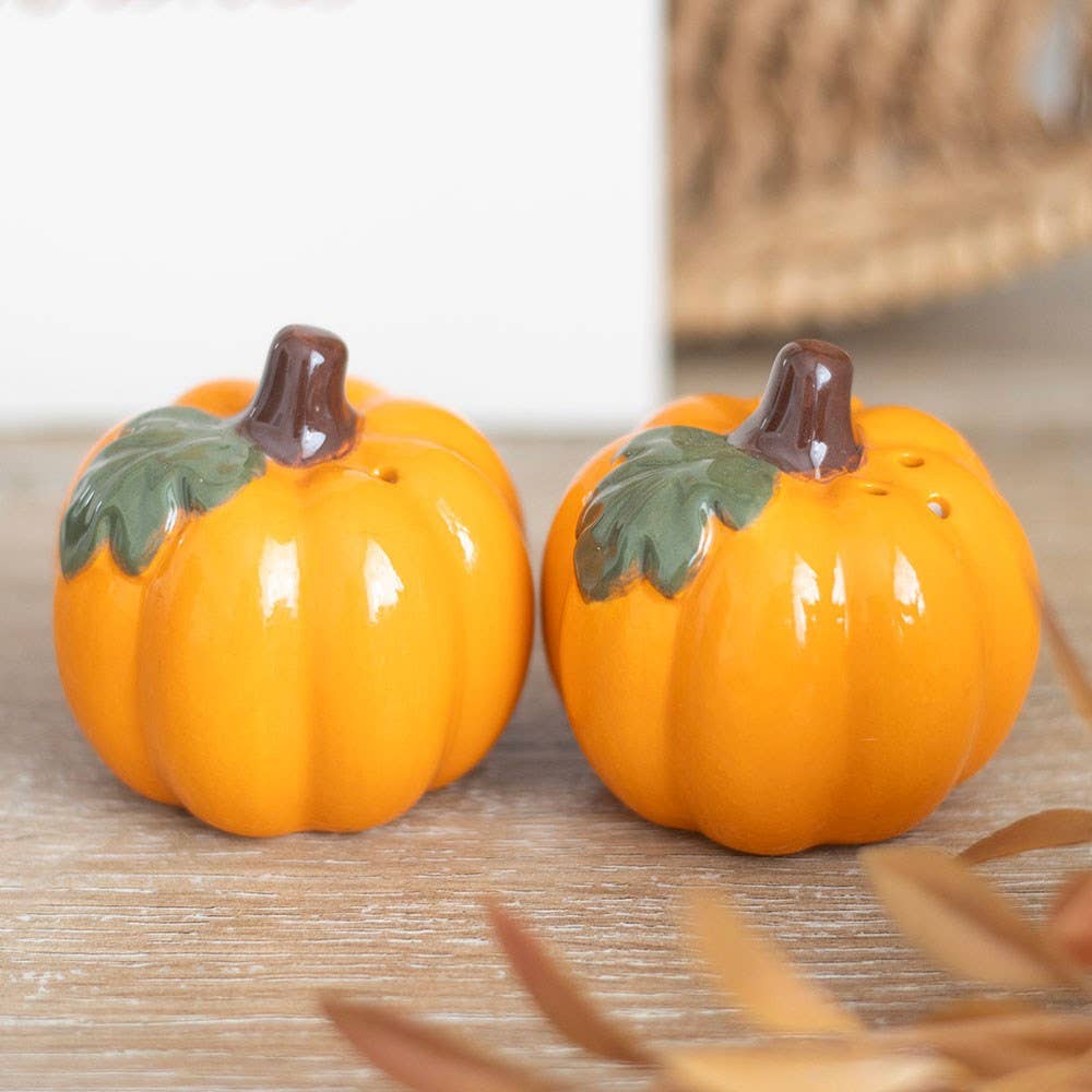 Herfstpompoen zout- en peperstrooiers