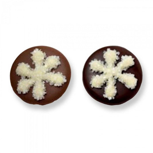 Kerstchocolade - Flikjes met sneeuwkristal
