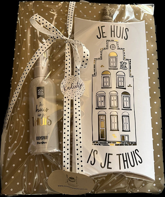 Cadeaupakket Nieuwe Woning met gevelzeep en roomspray