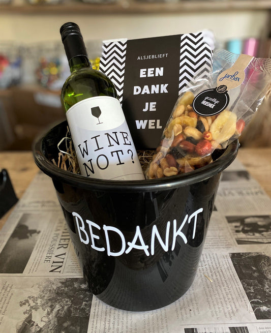 Wijnpakket in emmer - Bedankt