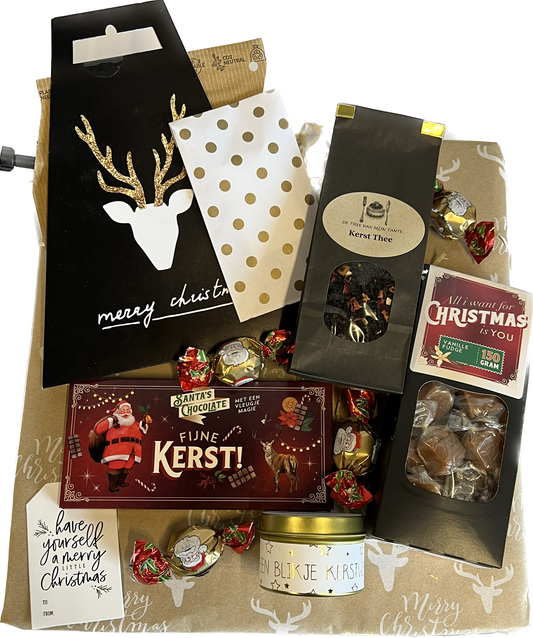 Kerstpakketthee en koffie  met diverse lekkernijen