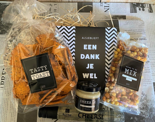 Borrelpakket wijn en chocoladewens - Bedankt