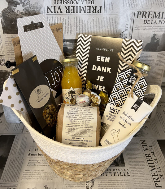 Cadeaupakket  in mand - Bedankt
