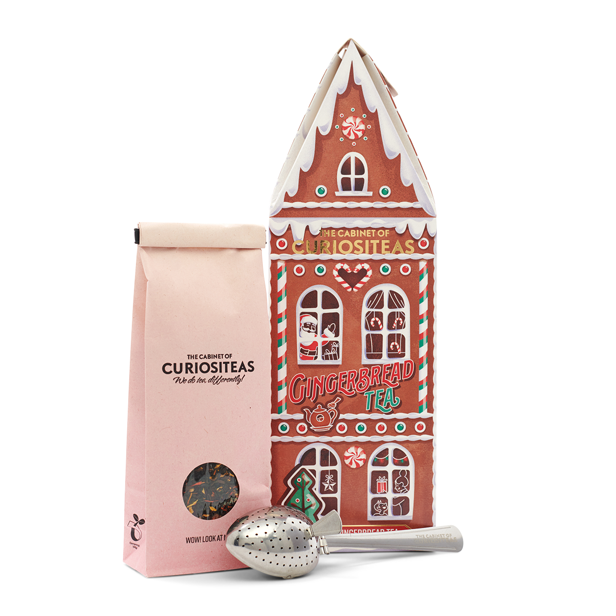 Gingerbread Teahouse Kerst thee met theezetlepel