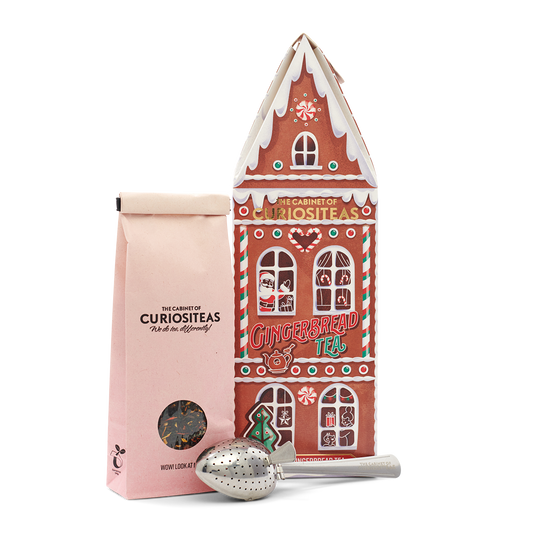Gingerbread Teahouse Kerst thee met theezetlepel