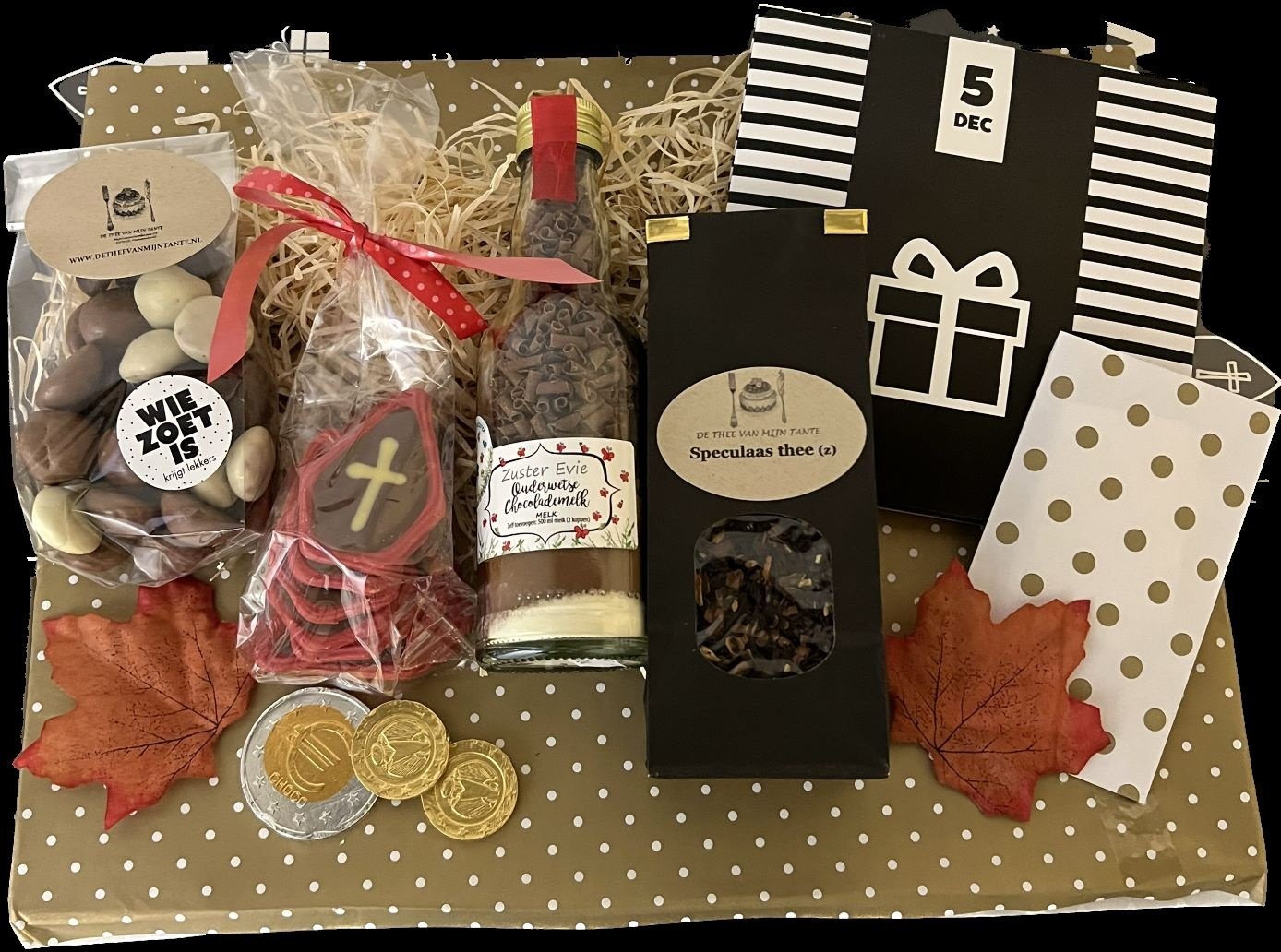 Sinterklaaspakket met chocoladewens en chocolademelk