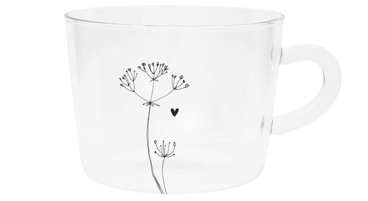 Theeglas Flower with heart