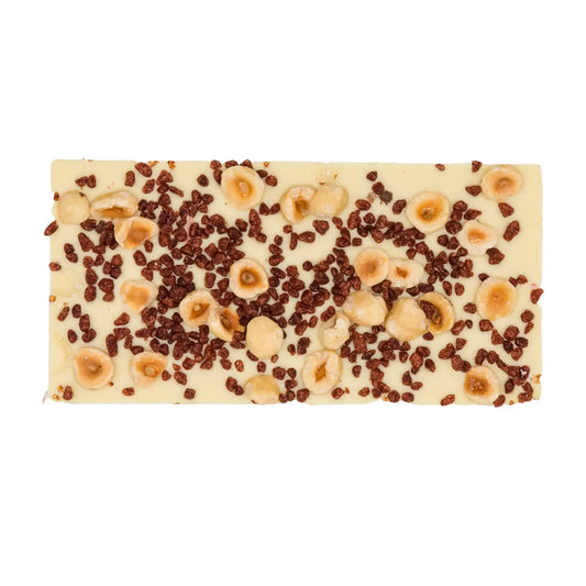 Witte chocoladereep met hazelnoot en kaneel